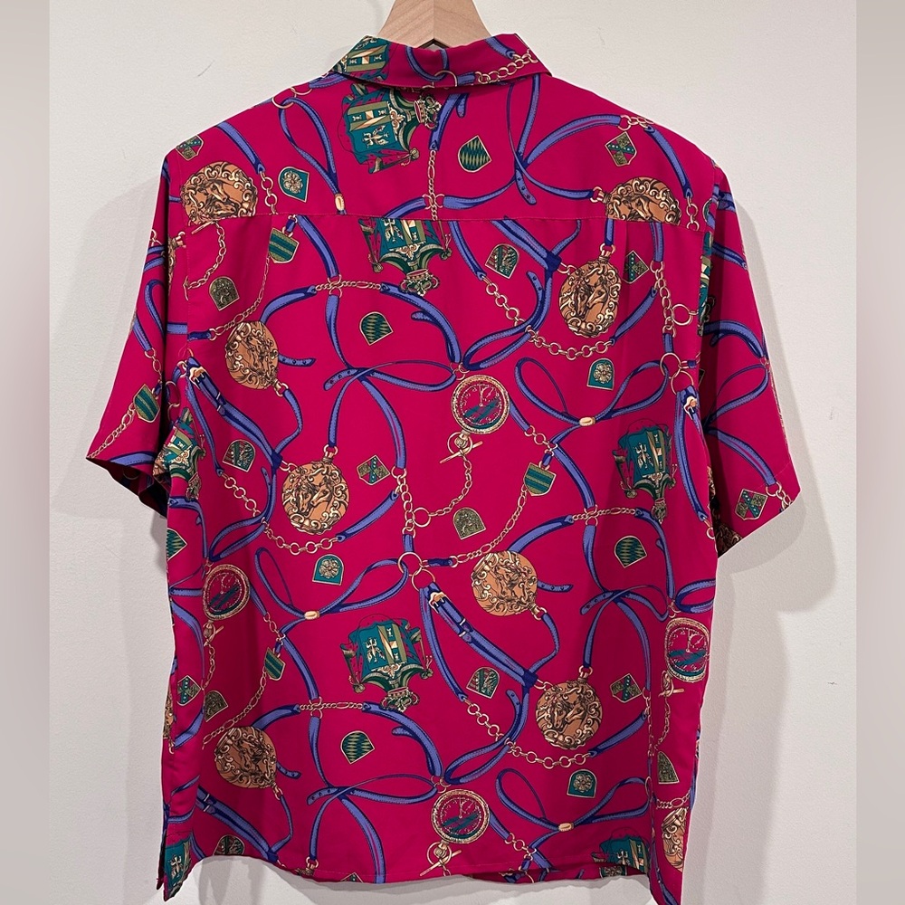 Vintage Alfred Dunner Equestrian Print Blouse - Picture 6 of 7